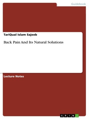 cover image of Back Pain and Its Natural Solutions